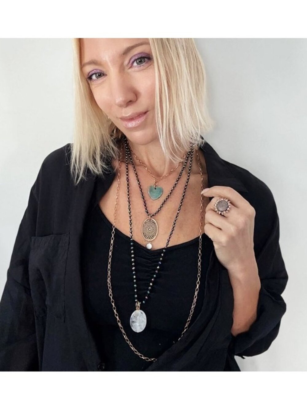 Katia Designs "What You Seek" Two Necklace Layering Bundle Bohemian Spiritual